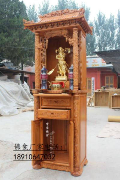 供应北京双龙柱屋顶佛龛厂家定做 神楼 佛柜 佛台 香樟木佛龛 佛堂