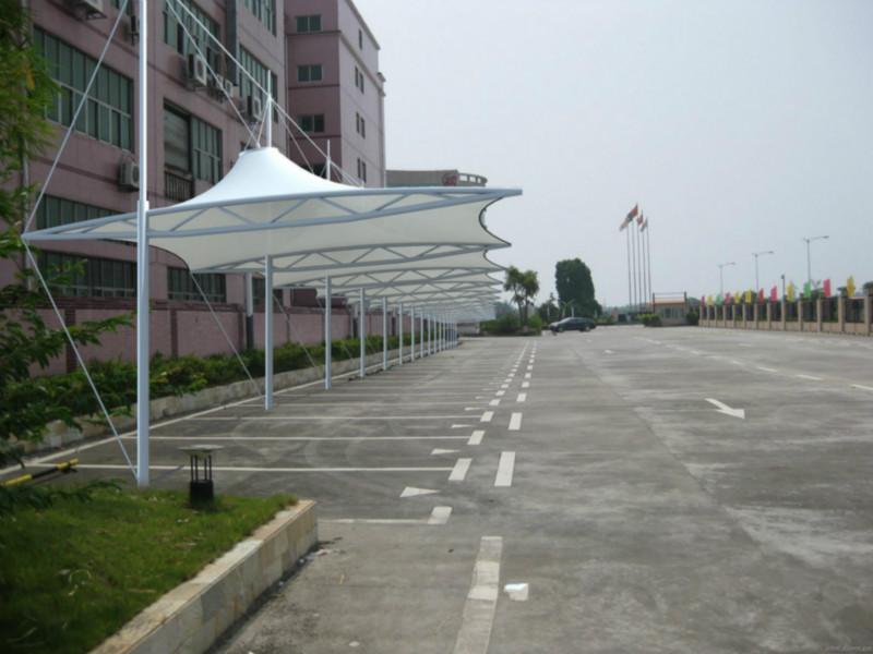 供应用于户外的浙江金华遮阳膜结构停车棚工程