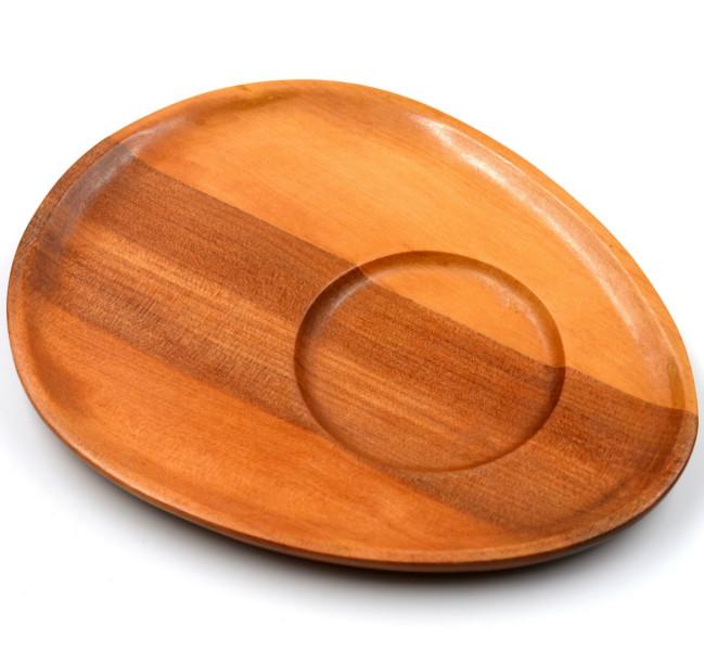供应精美木质实用盘子果盘厂家直销批发木质餐具可来电定制可打印LOGO