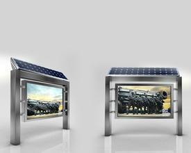 供应厂家直销自动换画太阳能灯箱，太阳能滚动广告垃圾环保箱