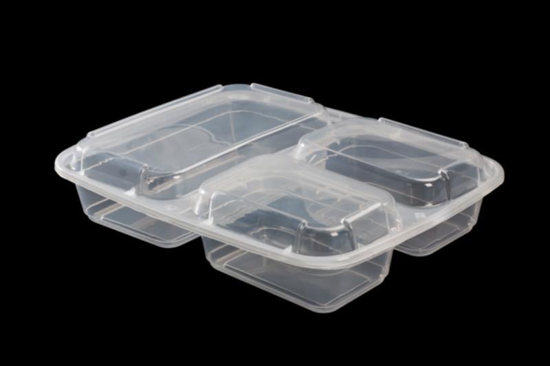 一次性塑料快餐盒三格塑料盒批发