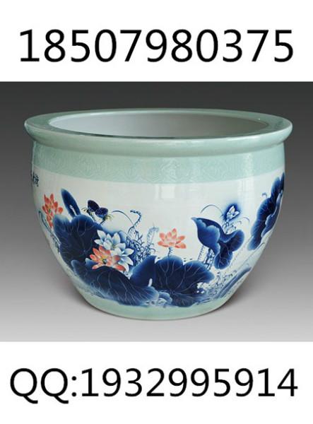 供应颜色釉陶瓷金鱼缸